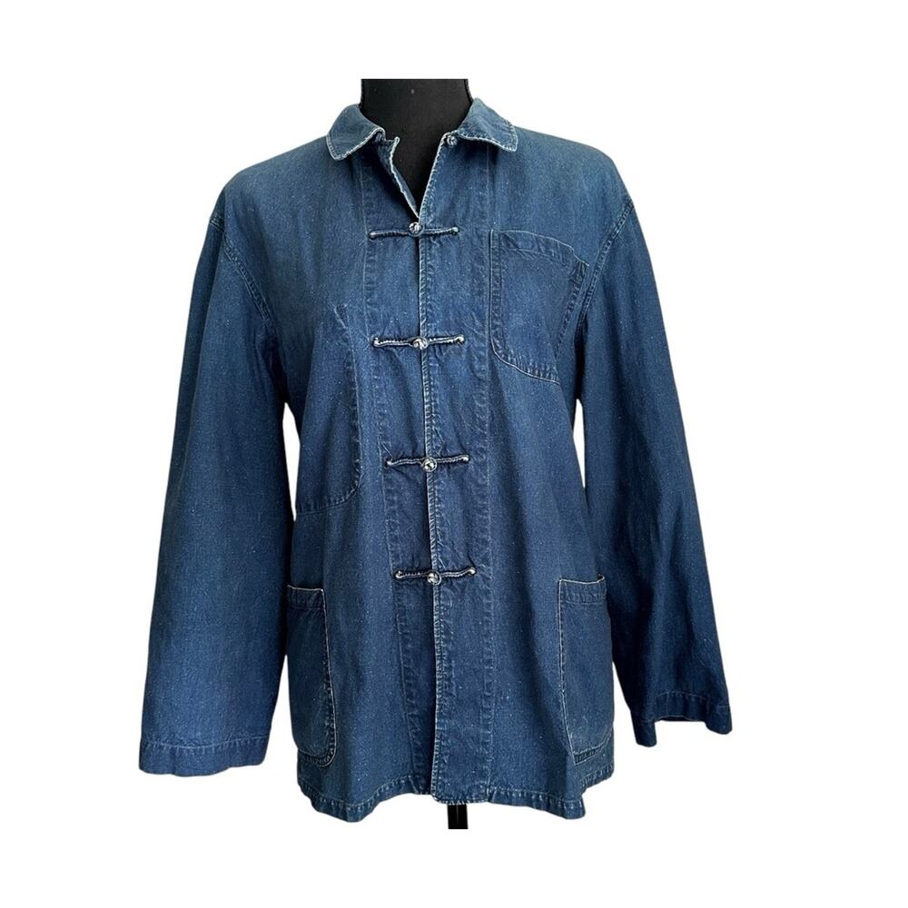 Vintage Shanghai Blue Workers Shacket US 8-10 L’AntiCher Cotton Jacket Pockets